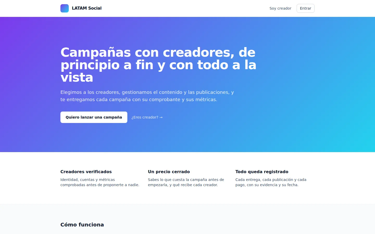 Pantalla de LATAM Social