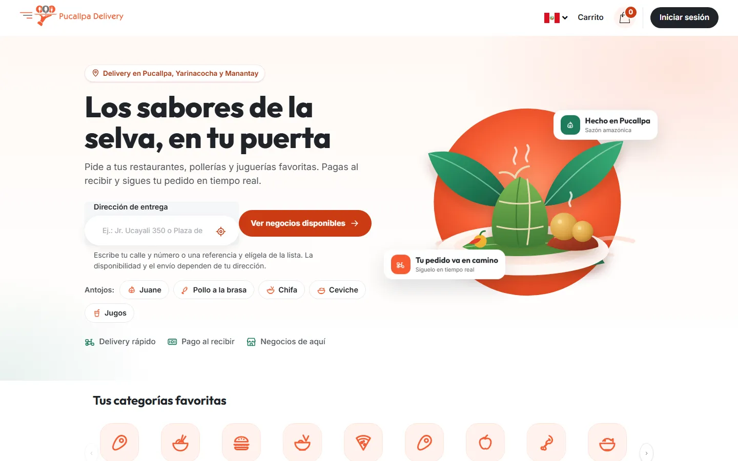 Pantalla de Pucallpa Delivery